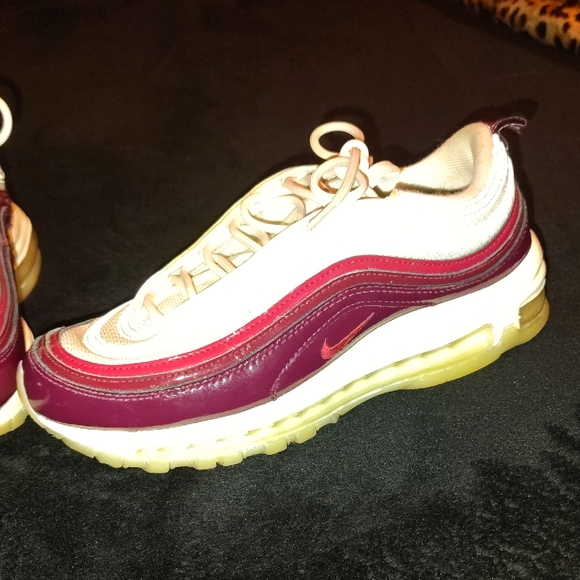 Nike Shoes - Nike Air Max 97 Maroon and Cream Sneakers